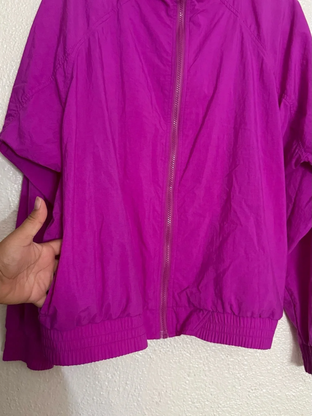 Vintage Nike Women's pink Magenta Full-Zip windbreaker running Jacket size M